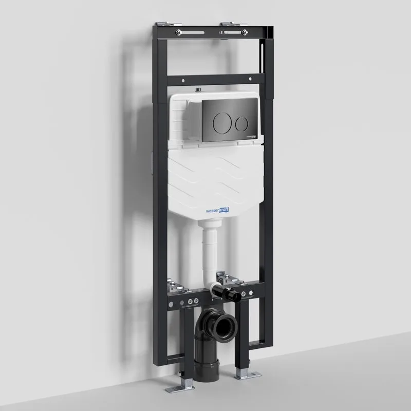 Система инсталляции для унитазов Wasserkraft Dinkel 58TLT.010.ME.PB02, с кнопкой смыва черной Sancos — официальный сайт