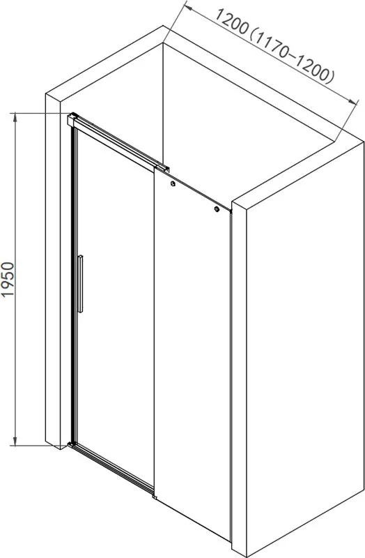 Душевая дверь в нишу AQUAme AQM4803-12 120 см, профиль хром, стекло прозрачное Sancos — официальный сайт