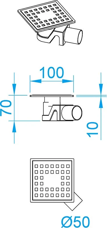 Душевой трап RGW Shower Drain SDR-14, 11х11 см, черный Sancos — официальный сайт