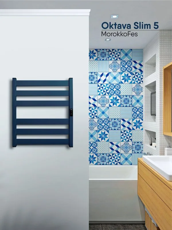 Полотенцесушитель электрический Indigo Oktava Slim 5 LСLOKS5E60-50MFRt синий Sancos — официальный сайт