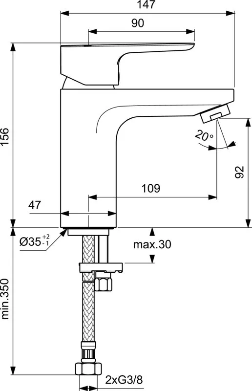 Смеситель для раковины Ideal Standard Ceraplin III Slim BC567AA Sancos — официальный сайт