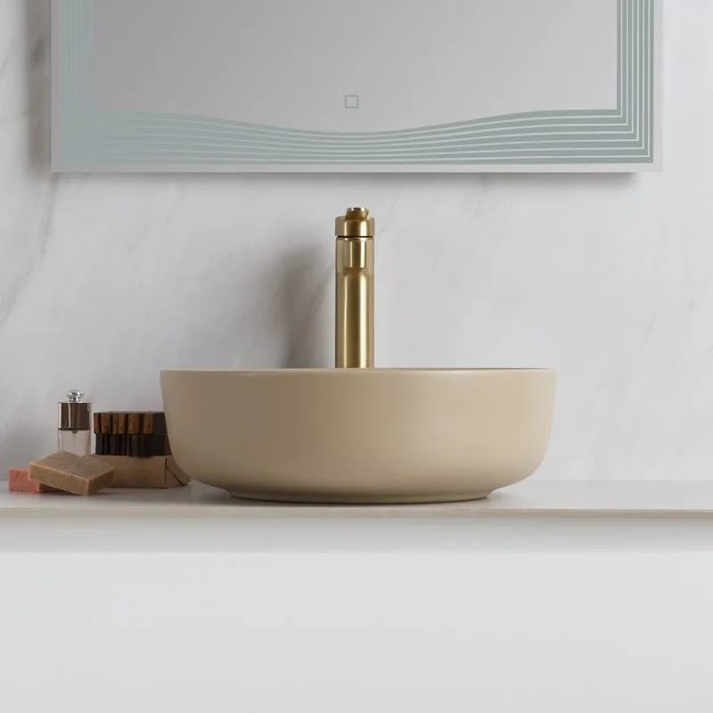 Накладная раковина BelBagno BB1315-H316 бежевая матовая Sancos — официальный сайт