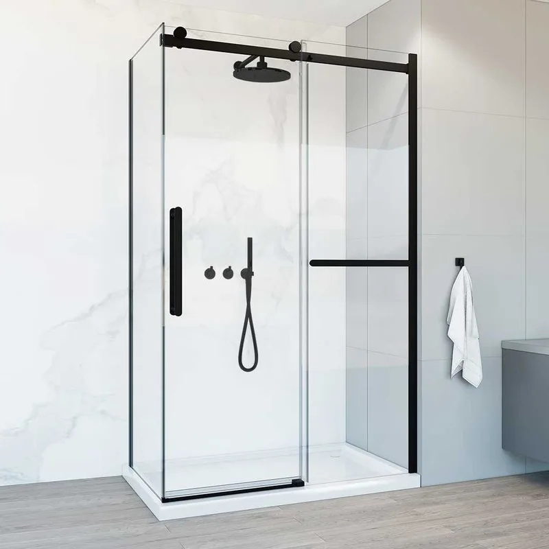 Душевой уголок Vincea Como Soft VSR-1CS8012CLB 120x80 см профиль черный, стекло прозрачное Sancos — официальный сайт