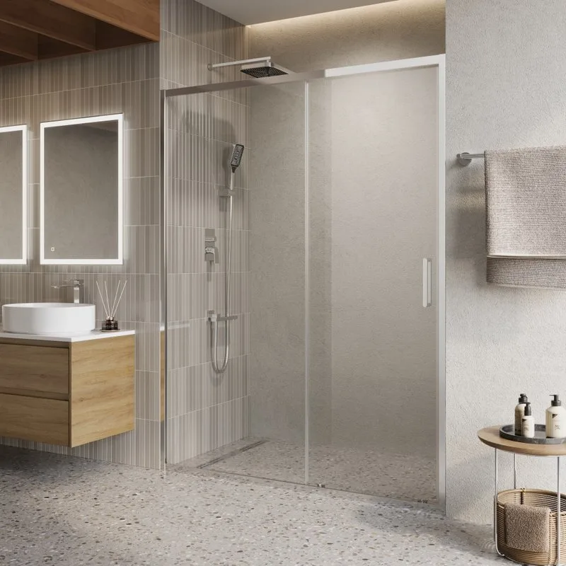 Душевая дверь в нишу BelBagno Luce BF-1-150-C-Cr профиль хром, стекло прозрачное Sancos — официальный сайт