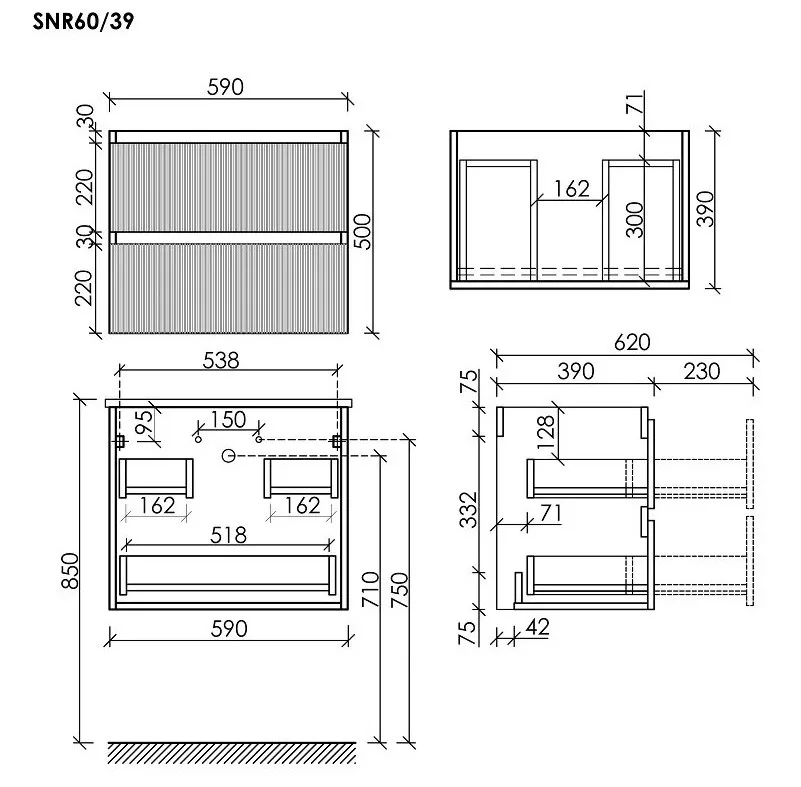 Тумба под раковину Sancos Snob R 60 подвесная Beige soft (капучино), SNR60/39CE Sancos — официальный сайт