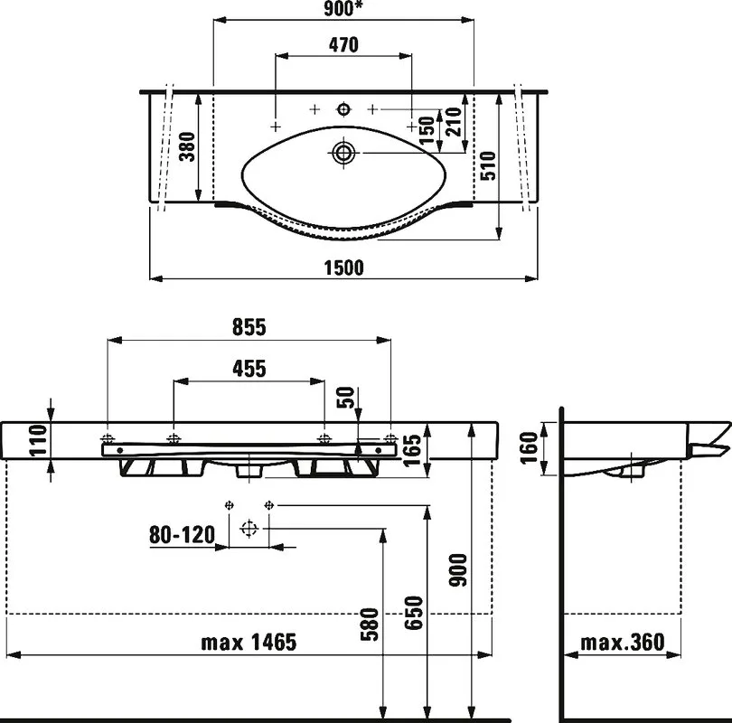 Мебельная раковина Laufen Palace 8.1170.6.000.104.1 Sancos — официальный сайт