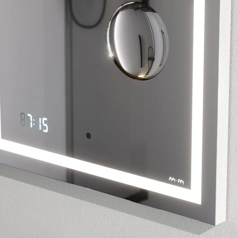 Зеркало AM.PM Gem 55 с LED-подсветкой, часами и косметическим зеркалом Sancos — официальный сайт