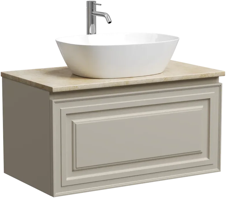 Тумба с раковиной Sancos Very 80 см, beige soft, столешница бежевая, раковина CN5005 Sancos — официальный сайт