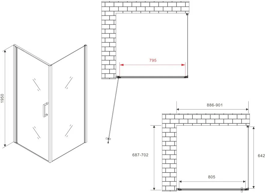 Душевой уголок Abber Sonnenstrand AG04090B-S70B 90x70, профиль черный, стекло прозрачное Sancos — официальный сайт