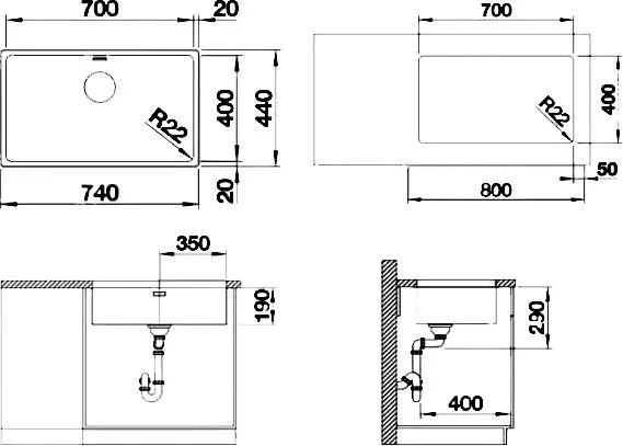 Мойка кухонная Blanco Andano 700-U Sancos — официальный сайт