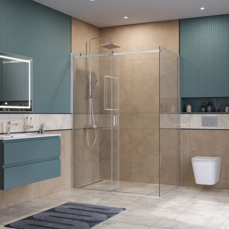 Душевой уголок BelBagno Soft Close-2 AH-1-150/100-C-Cr профиль хром Sancos — официальный сайт