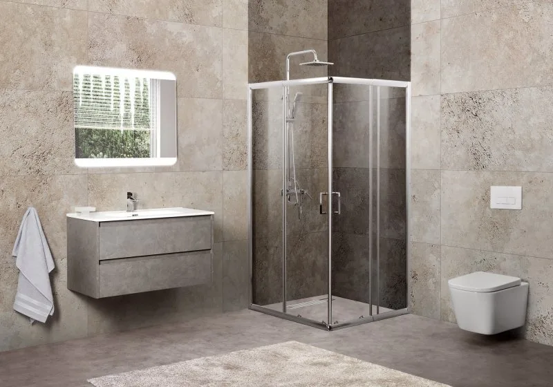 Душевой уголок BelBagno Unique A-2-75/90-C-Cr стекло прозрачное Sancos — официальный сайт