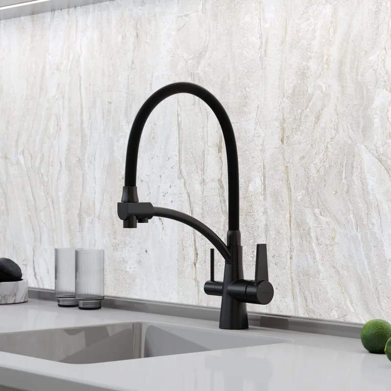 Смеситель для кухни Sancos Eri SC4001MB с гибким изливом, матовый черный Sancos — официальный сайт