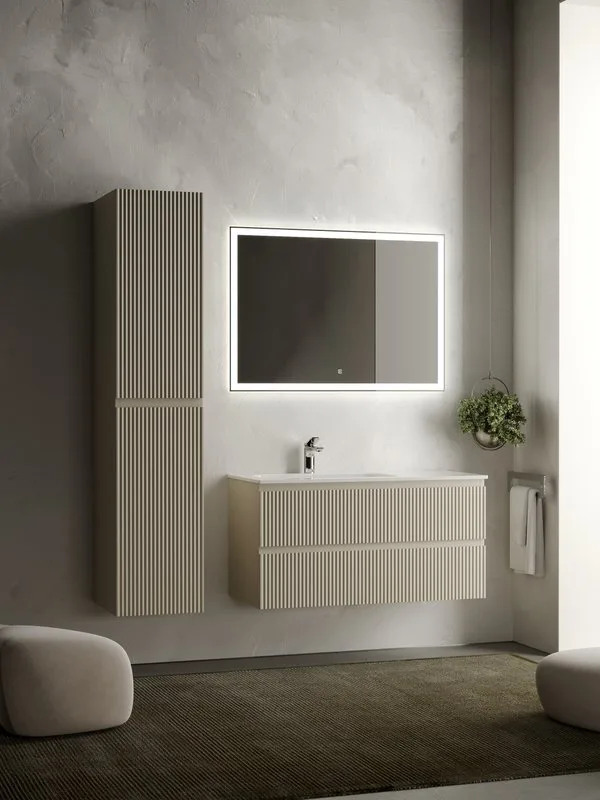 Шкаф-пенал для ванной Sancos Snob R 35 см, универсальный, Beige soft (капучино) Sancos — официальный сайт