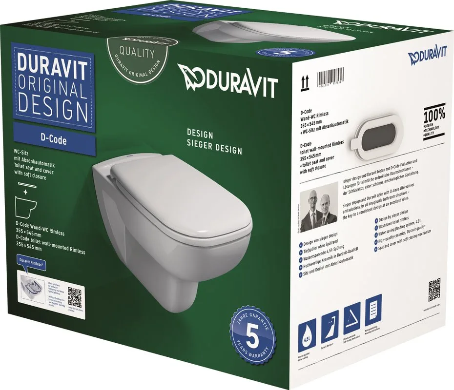 Унитаз подвесной Duravit D-code 45700900A1 Sancos — официальный сайт