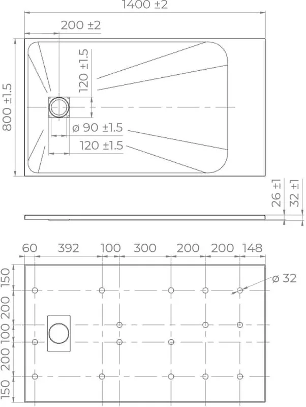 Поддон для душа RGW TSS W 140x80 Sancos — официальный сайт