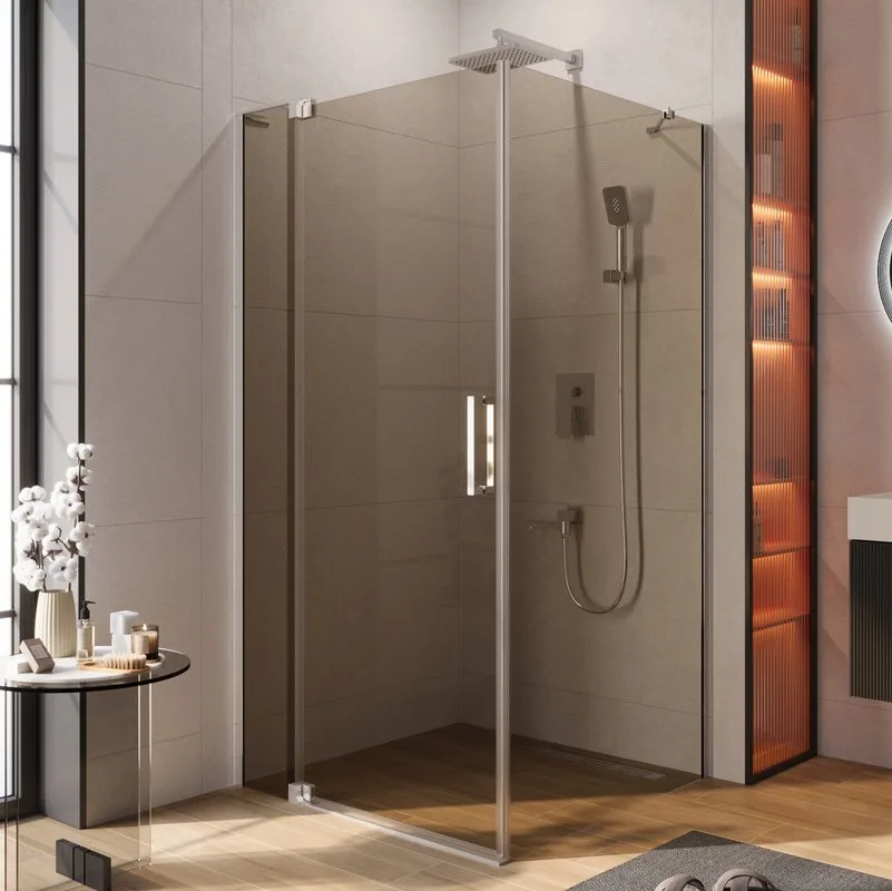 Душевой уголок Cezares Slider AH 1 100-90/100 BR Cr профиль хром, стекло бронза Sancos — официальный сайт