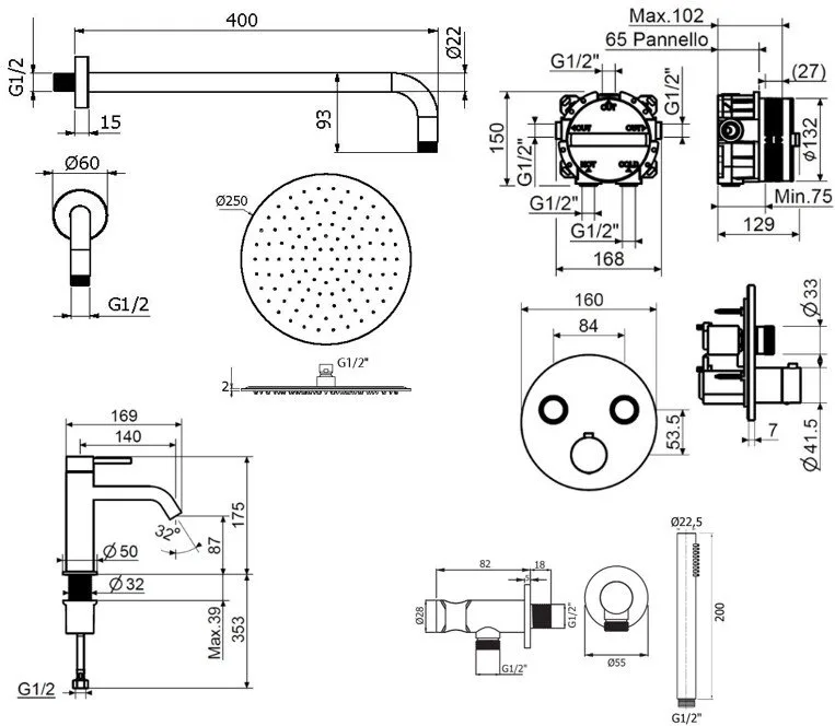 Комплект для ванной Plumberia Selection PSBOX KITPSB02CR53 С ВНУТРЕННЕЙ ЧАСТЬЮ, хром Sancos — официальный сайт