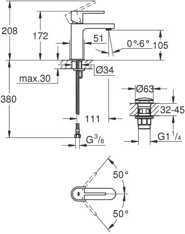Смеситель для раковины Grohe Plus 33163003 Sancos — официальный сайт