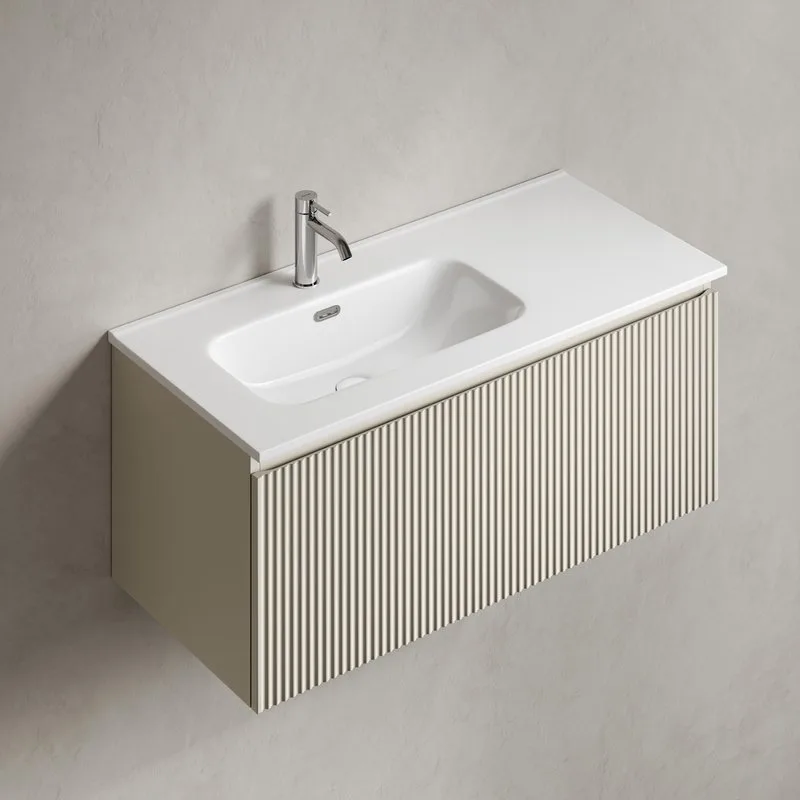 Тумба под раковину Sancos Snob R 1.0 100 подвесная Beige soft (капучино), SNR1.0100LCE Sancos — официальный сайт