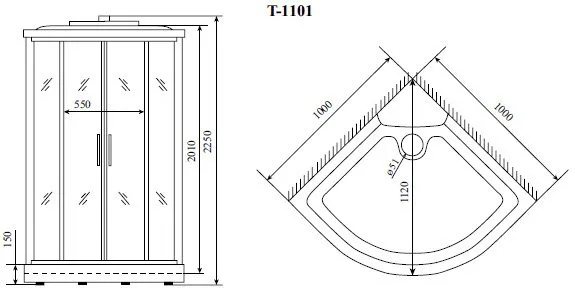 Душевая кабина Timo Standart T-1101 P Sancos — официальный сайт