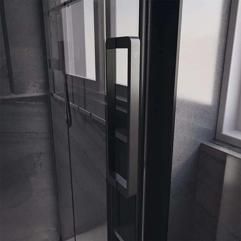 Душевой уголок Veconi Premium Trento PTC-SP-40B 120x80, профиль черный матовый, стекло прозрачное Sancos — официальный сайт