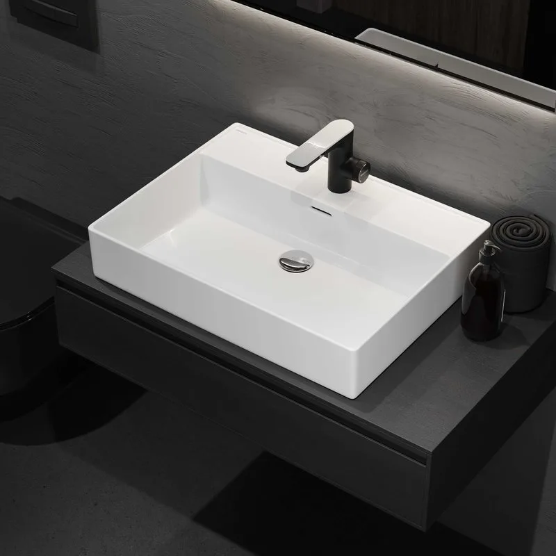 Накладная раковина Berges Ego 60x47, глянцевая белая Sancos — официальный сайт