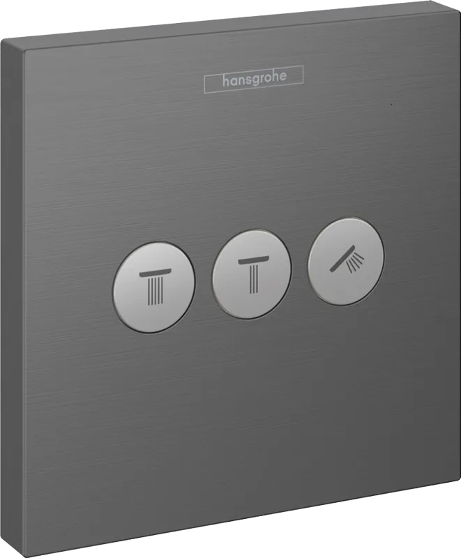 Переключатель потоков Hansgrohe ShowerSelect 15764340 на три потребителя, матовый черный хром Sancos — официальный сайт