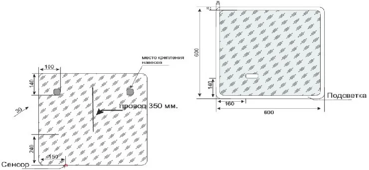 Зеркало Style Line Атлантика 60 с часами