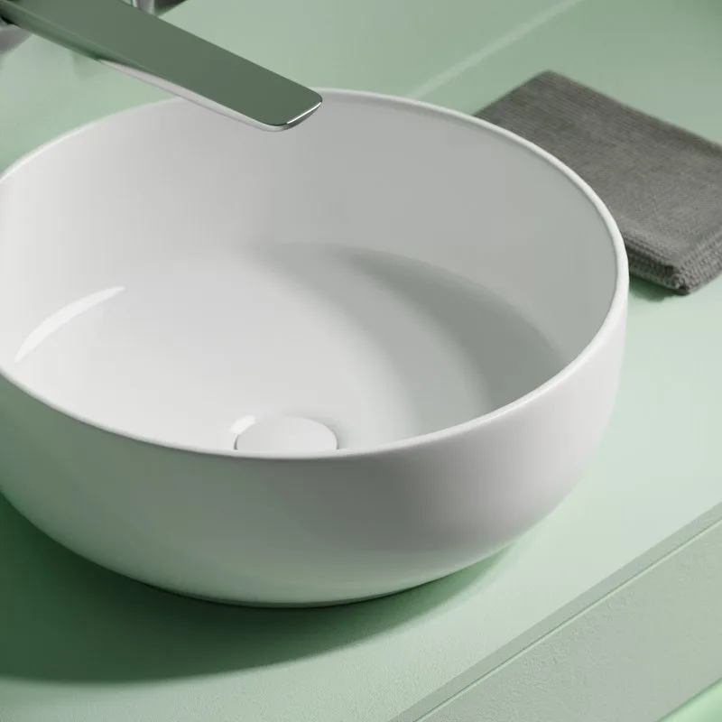 Накладная раковина Ceramicanova Taycan CN12003 37х37 глянцевая белая Sancos — официальный сайт