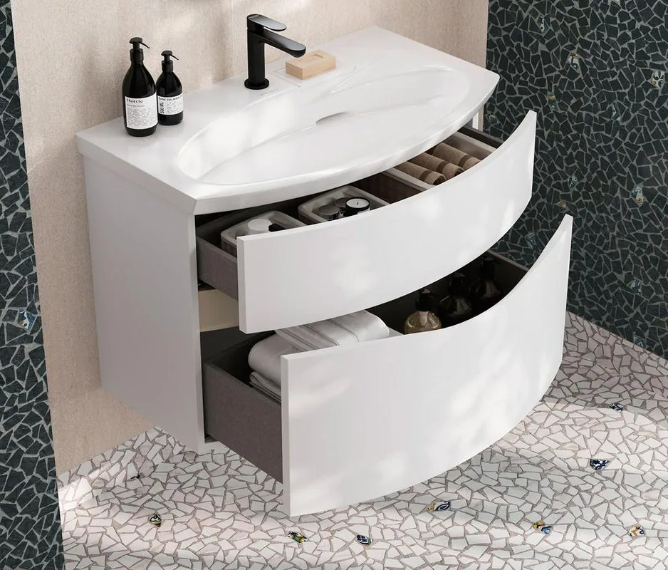 Тумба под раковину без столешницы KERAMA MARAZZI Riva 80 подвесная, белая матовая Sancos — официальный сайт