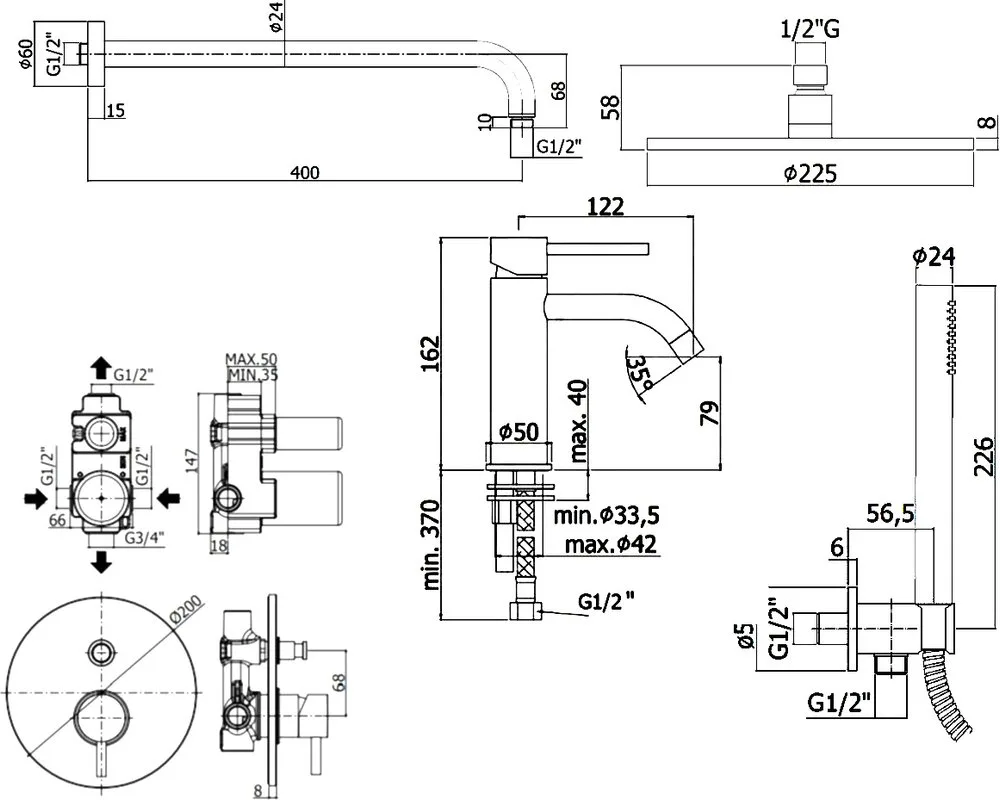 Комплект для ванной Paffoni Light KITLIG015BO071 С ВНУТРЕННЕЙ ЧАСТЬЮ, белый Sancos — официальный сайт