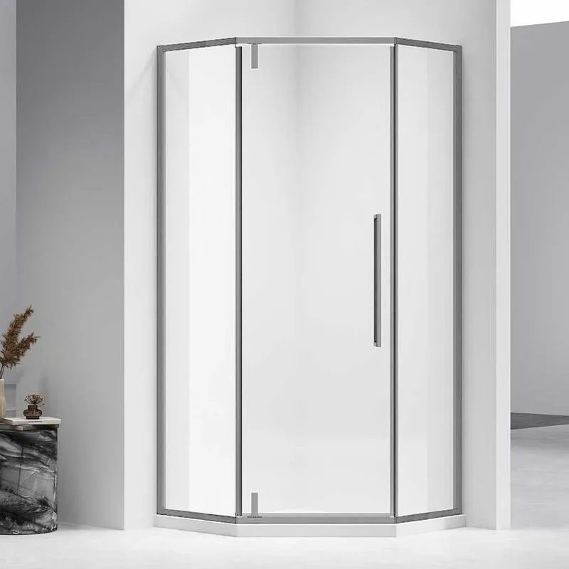 Душевой уголок Vincea Slim-N VSP-4SN900CLGM 90х90, профиль вороненая сталь, стекло прозрачное Sancos — официальный сайт