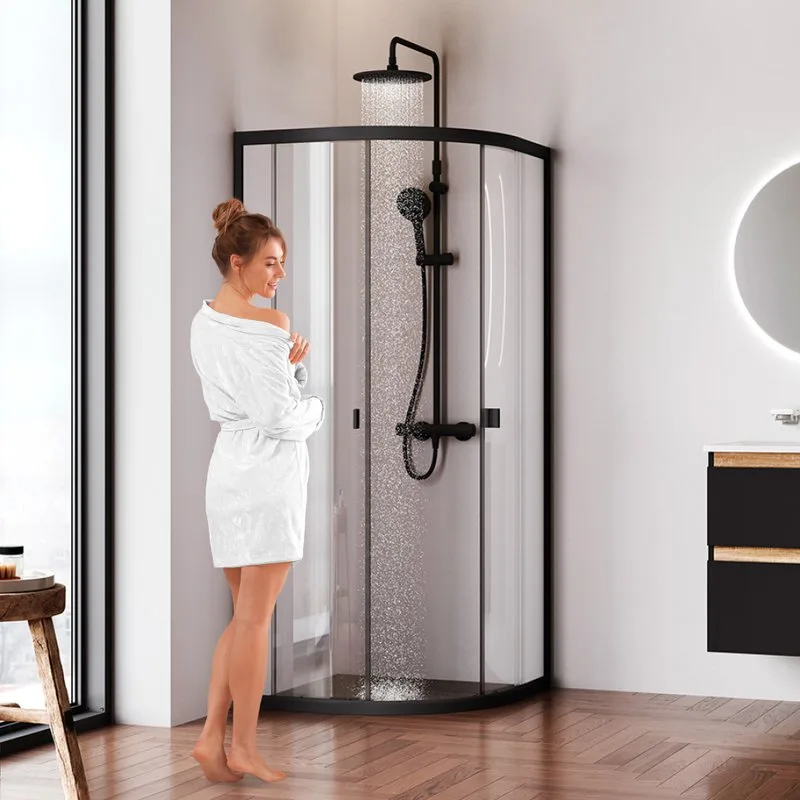 Душевой уголок AM.PM X-Joy Twin Slide W88G-205-080BT64 80x80, профиль черный Sancos — официальный сайт