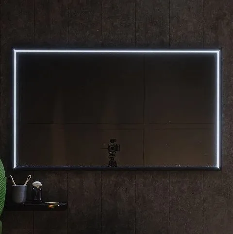 Зеркало Art&Max Aversa 120х70 черное, с LED-подсветкой, 6000К Sancos — официальный сайт