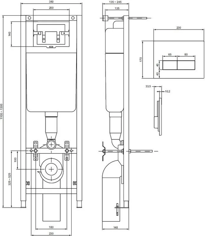 Система инсталляции для унитазов Ideal Standard W3710AA, 4 в 1 Sancos — официальный сайт
