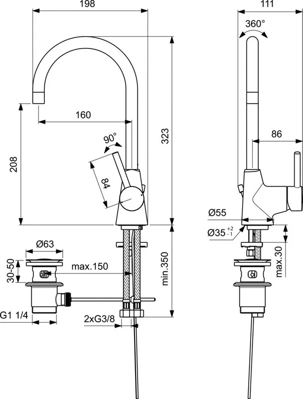 Смеситель для раковины Ideal Standard Ceraline BC195AA Sancos — официальный сайт