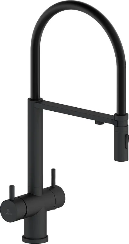 Смеситель для кухни AltroBagno Flusso 050204 NeOp с гибким изливом, матовый черный Sancos — официальный сайт