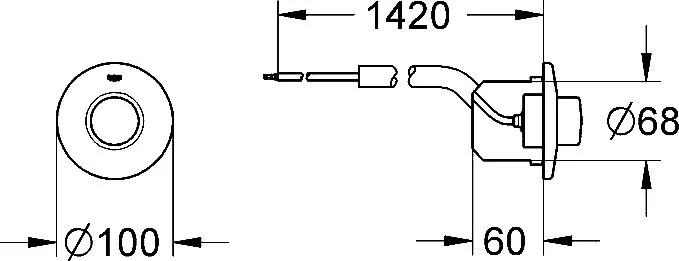 Кнопка смыва Grohe 37060000 хром Sancos — официальный сайт