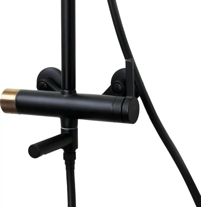 Душевая стойка Bronze de Luxe Avantgarde 2039RGB, черная, розовое золото Sancos — официальный сайт