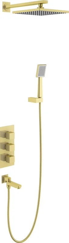 Душевой комплект Timo Tetra-Thermo SX-0199/17SM, С ВНУТРЕННЕЙ ЧАСТЬЮ, с термостатом, золото Sancos — официальный сайт