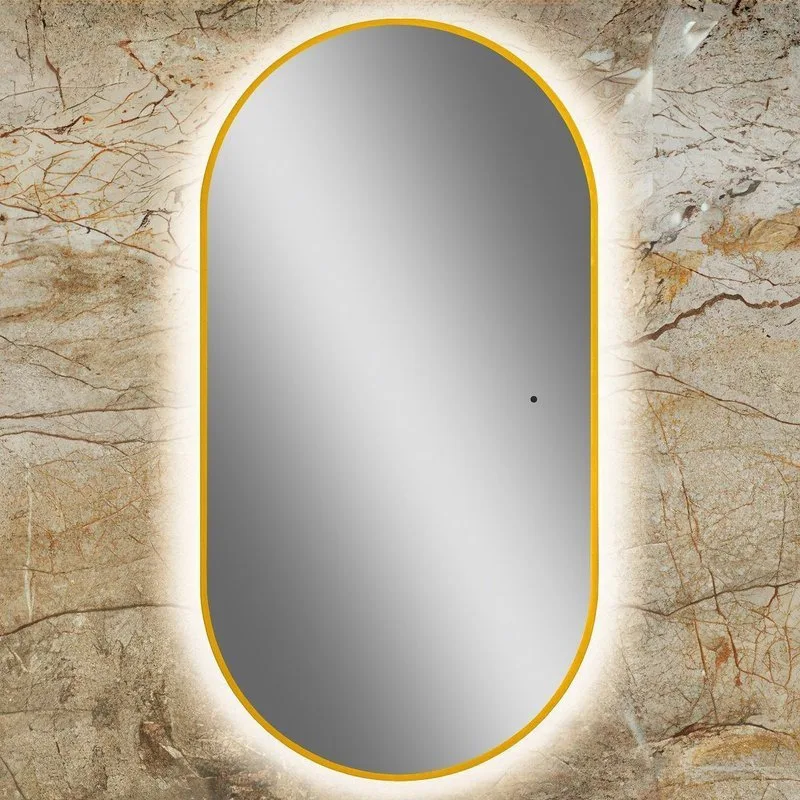 Зеркало Art&Max Torino Gold 55х105 золотое, с LED-подсветкой, 6000k Sancos — официальный сайт