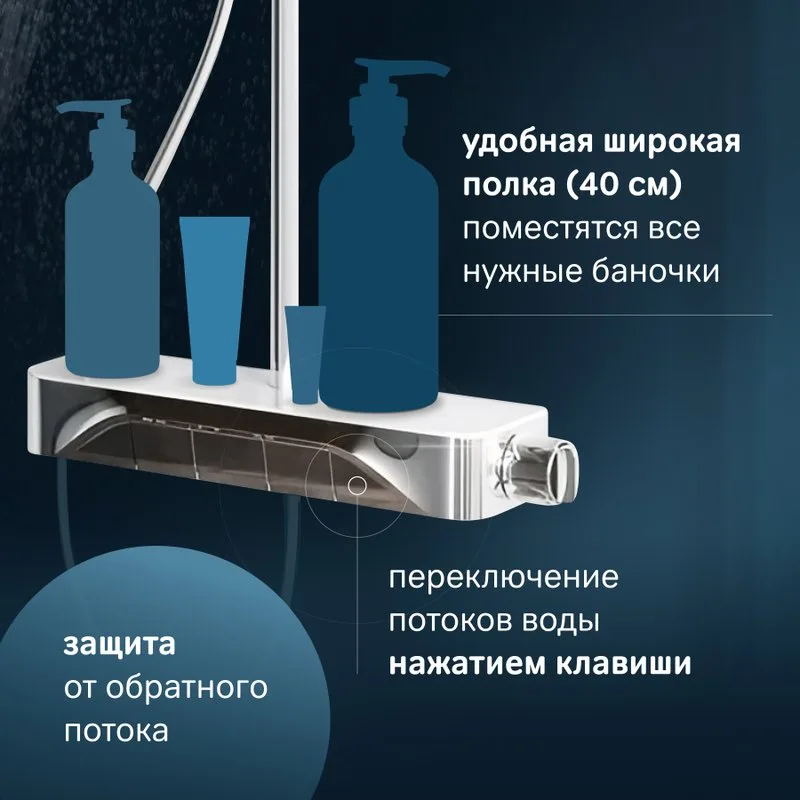 Душевая стойка AM.PM Func F078F200, хром, с термостатом Sancos — официальный сайт