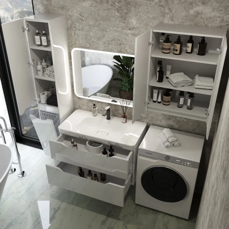 Тумба под раковину без столешницы Style Line Марелла 90 подвесная, антискрейтч, белый глянец