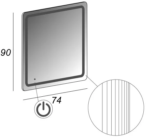 Зеркало Cezares 74х90 c LED-подсветкой touch system Sancos — официальный сайт