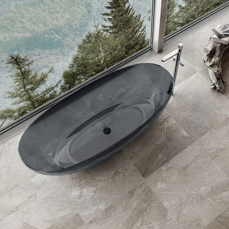 Акриловая ванна Vincea VBT-6T01B 170x75 см, отдельностоящая, черная, овальная, с донным клапаном Sancos — официальный сайт