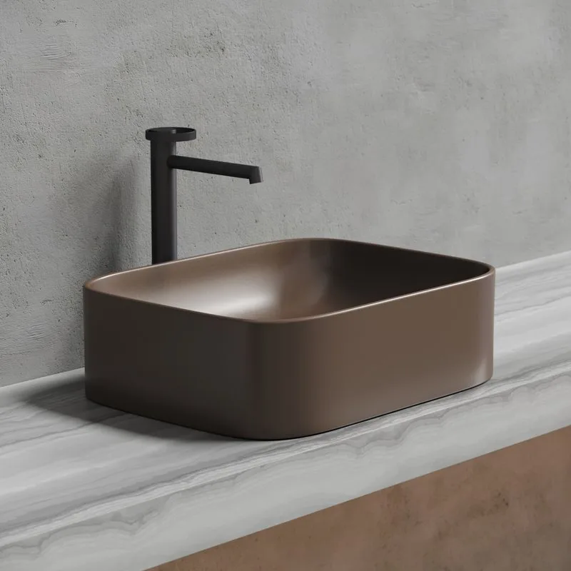 Накладная раковина Ceramicanova Element CN6052MDB темно-коричневая матовая Sancos — официальный сайт