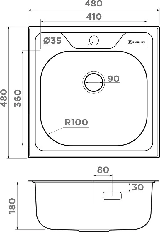 Мойка кухонная Omoikiri Saru 48-IN Sancos — официальный сайт