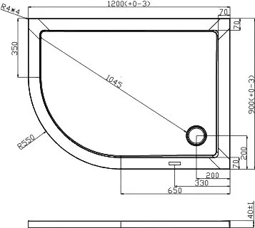 Поддон для душа Cezares Tray SMC TRAY-M-RH-120/90-550-35-W-R Sancos — официальный сайт