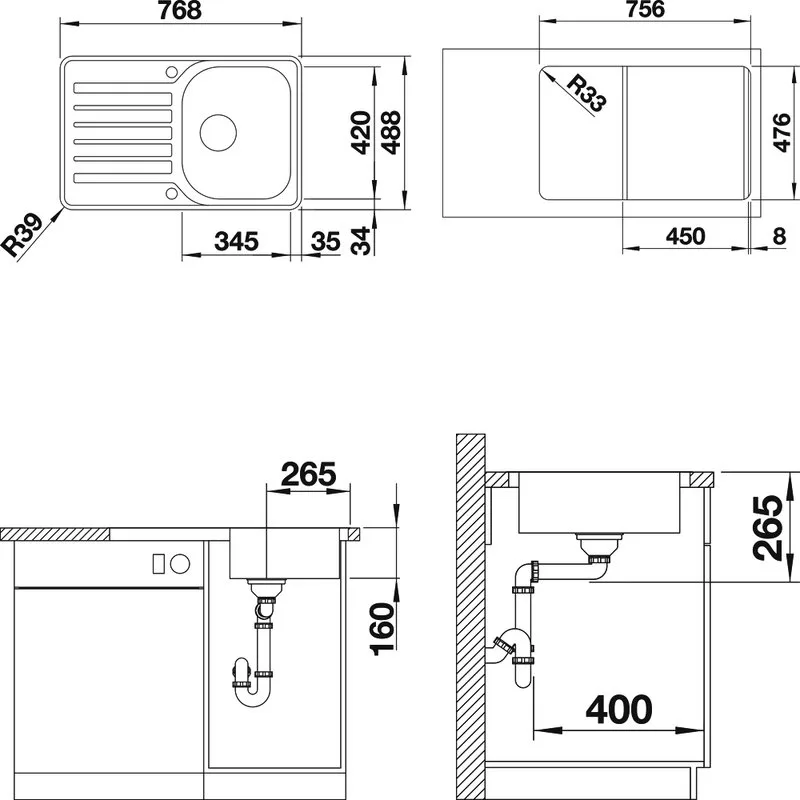 Мойка кухонная Blanco Lantos 45S-IF Compact Sancos — официальный сайт